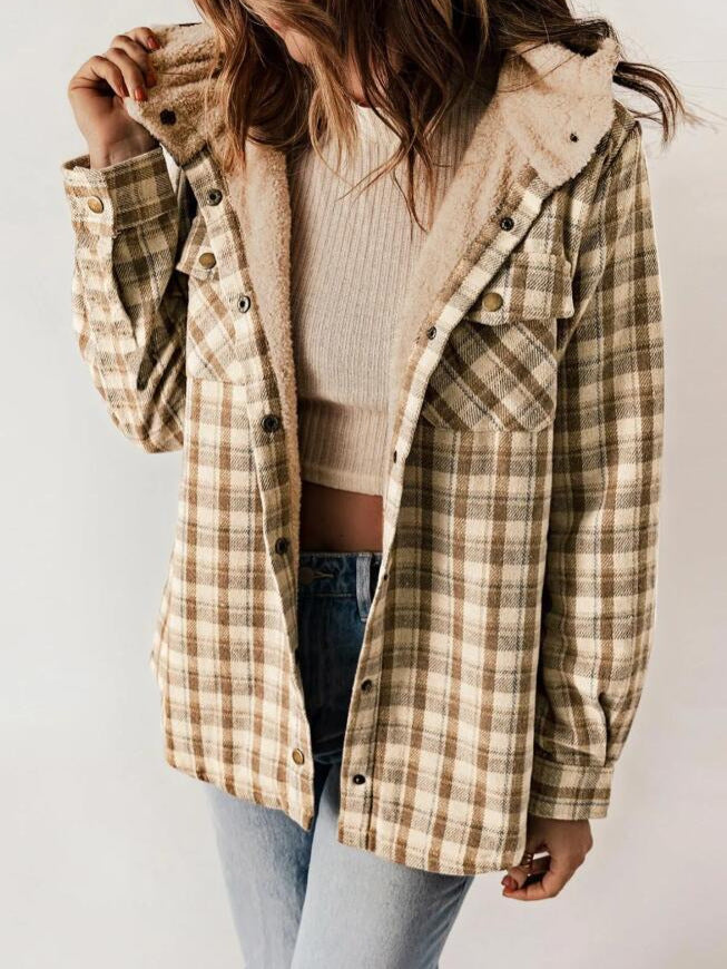 AMELIA™ - Women’s Plaid Hooded Flannel Jacket for Autumn & Winter