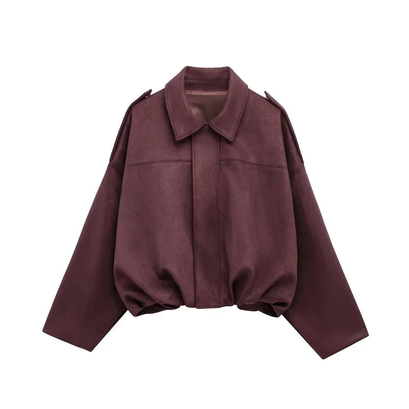 Olivia- Suede Bomber Jacket