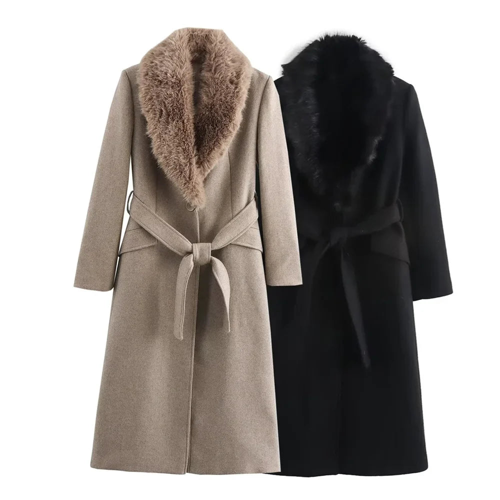 Estelle- Warm Fur Collar Coat