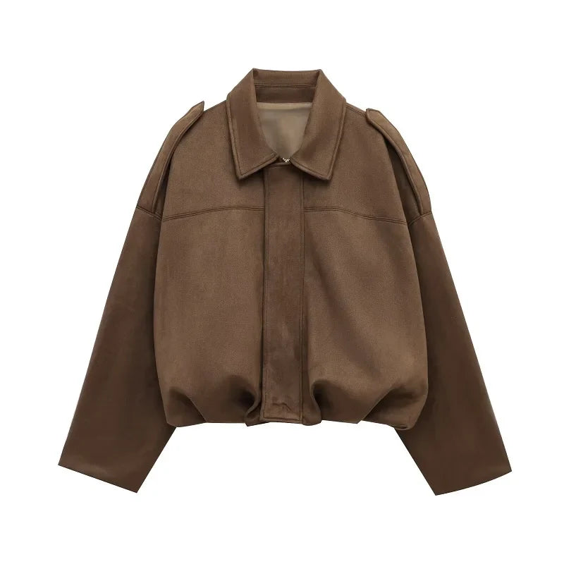 Olivia- Suede Bomber Jacket
