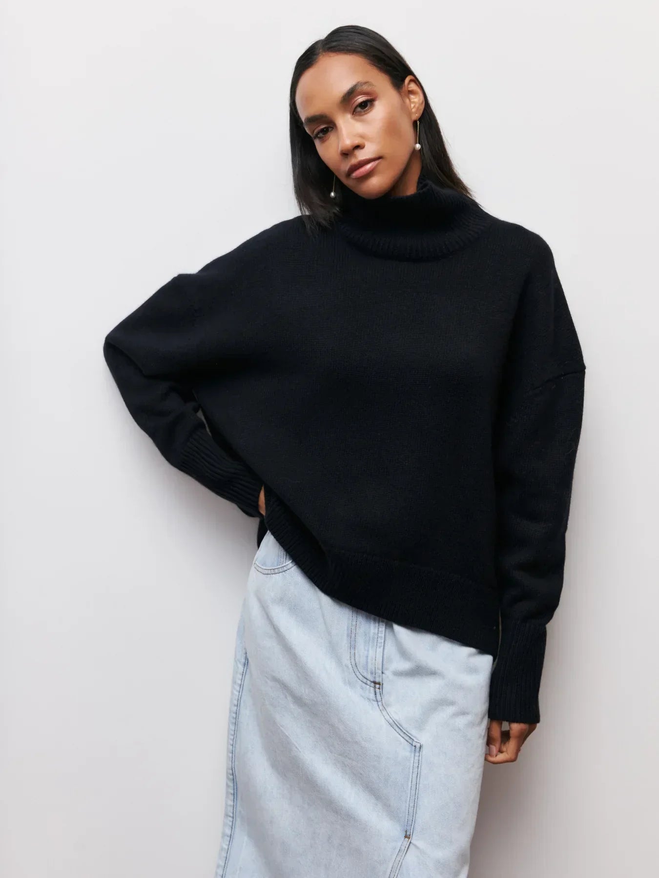 Cittra | Oversized Ribbed Turtleneck Sweater