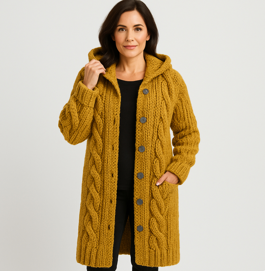 Karin | Elegant cosy coat with tummy coverage