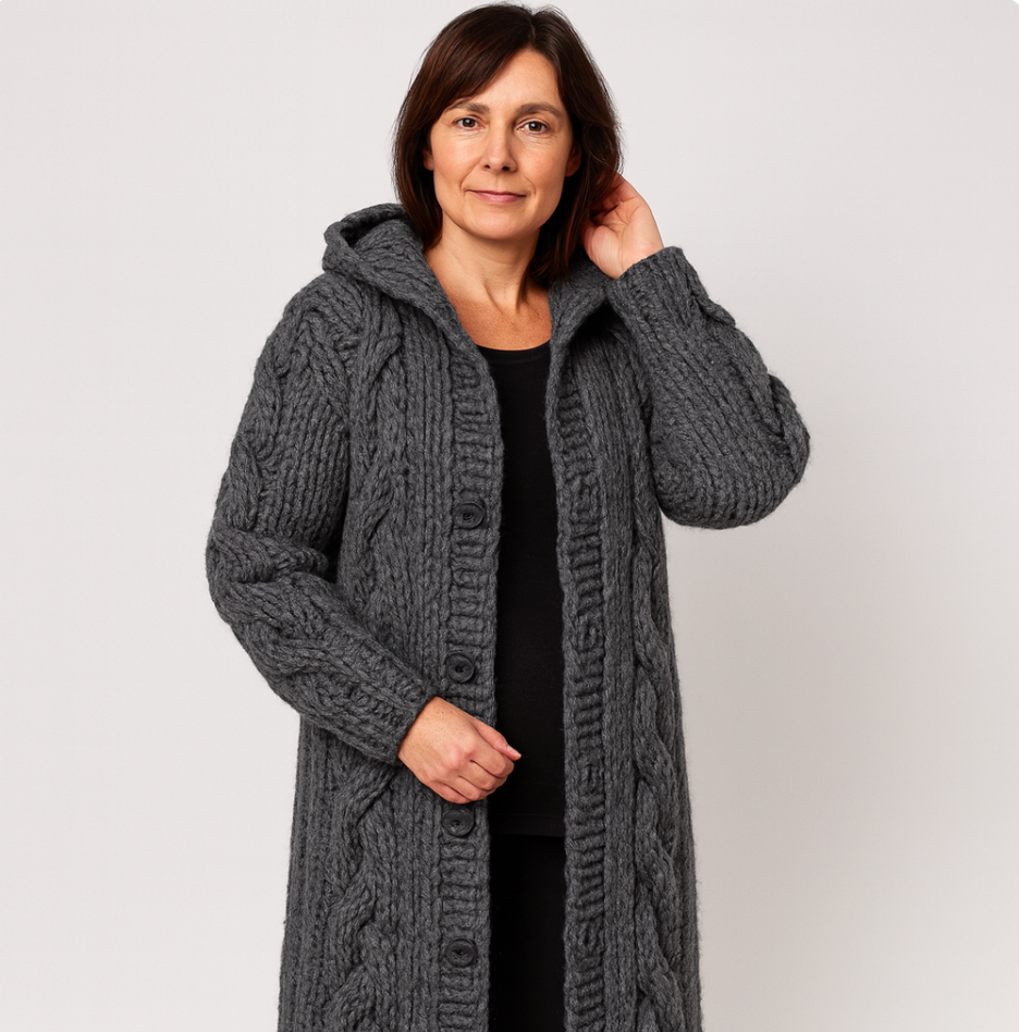 Karin | Elegant cosy coat with tummy coverage