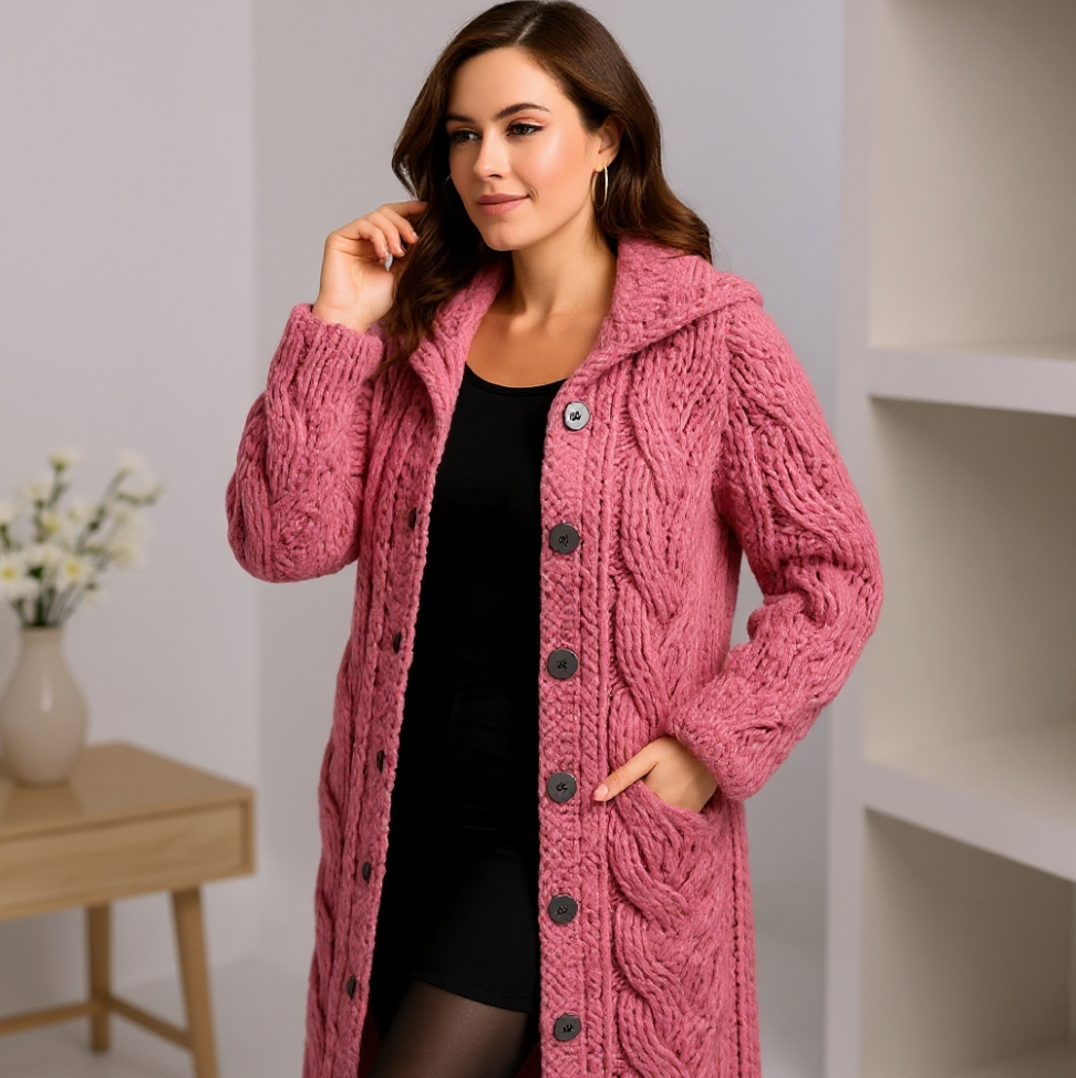 Karin | Elegant cosy coat with tummy coverage