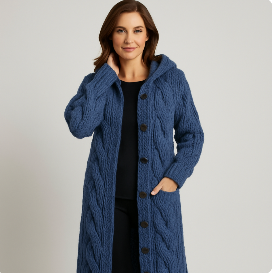 Karin | Elegant cosy coat with tummy coverage