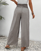 Sahara-Drift Printed Palazzo Trousers
