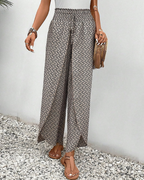 Sahara-Drift Printed Palazzo Trousers