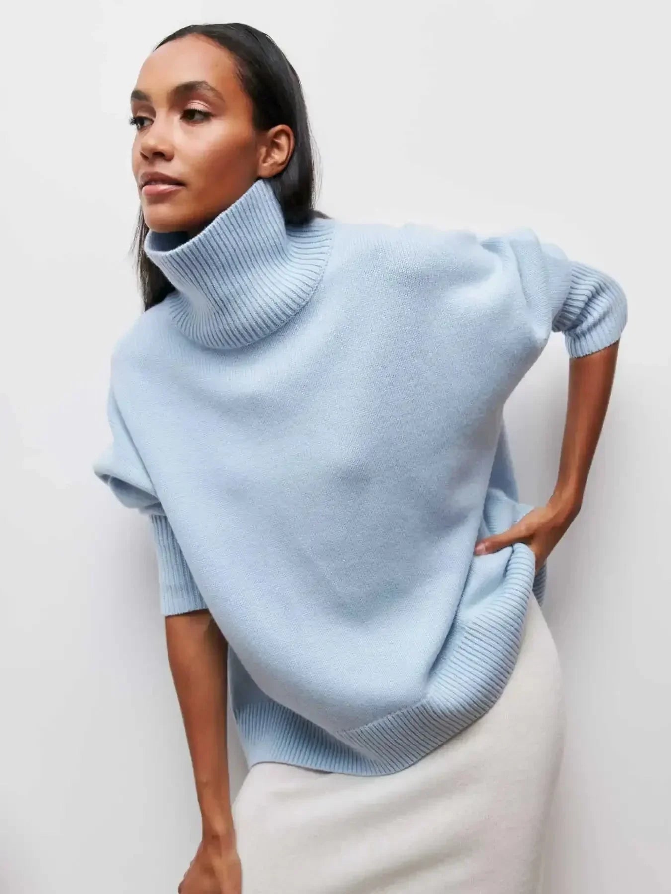 Cittra | Oversized Ribbed Turtleneck Sweater