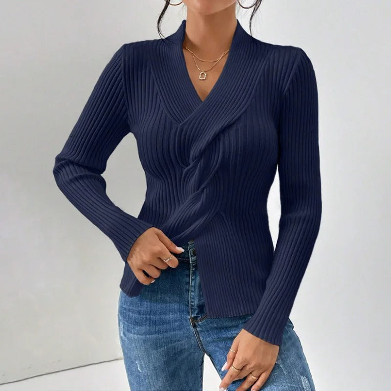 Romy™ | Hand-knitted V-neck jumper
